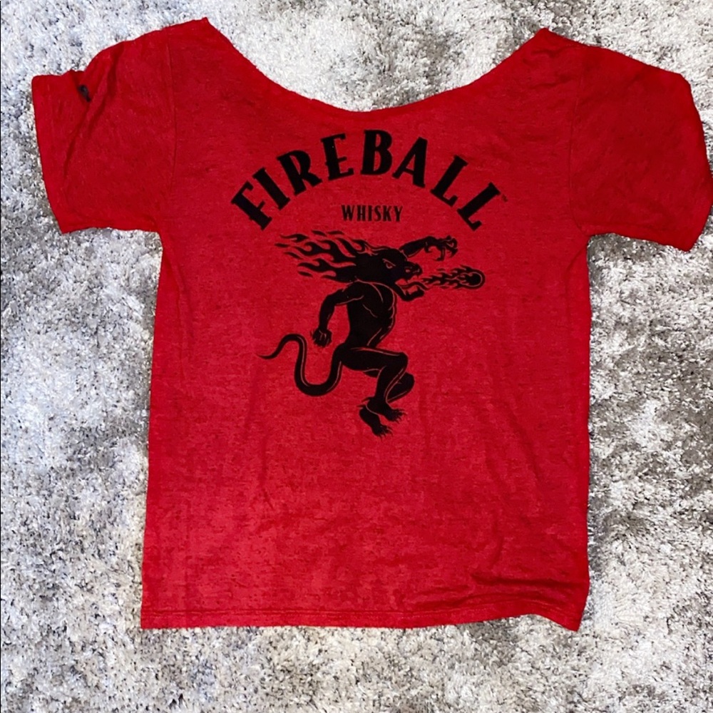 Over the shoulder Fireball Shirt